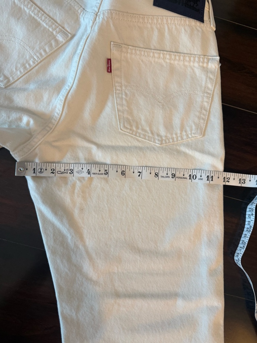 CUSTOM Levi's Blue Tab 90s 501 Jeans in White - Picture 5 of 8